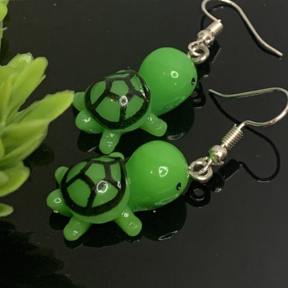 Turtle Earrings, Turtle Jewelry, Gift Idea, Silly Earrings, Animal Earrings